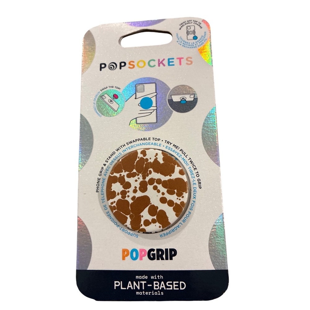 PopSockets PopGrip Pop Tops Swappable Top Phone Grip Stand Brown Spotted Soil